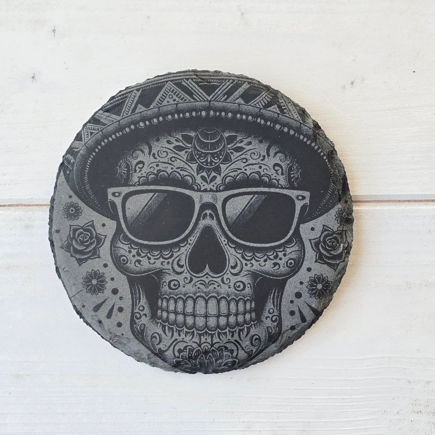 Square Slate Coasters – Intricate Mexican Skull Designs with Day of the Dead Flair (Copy)