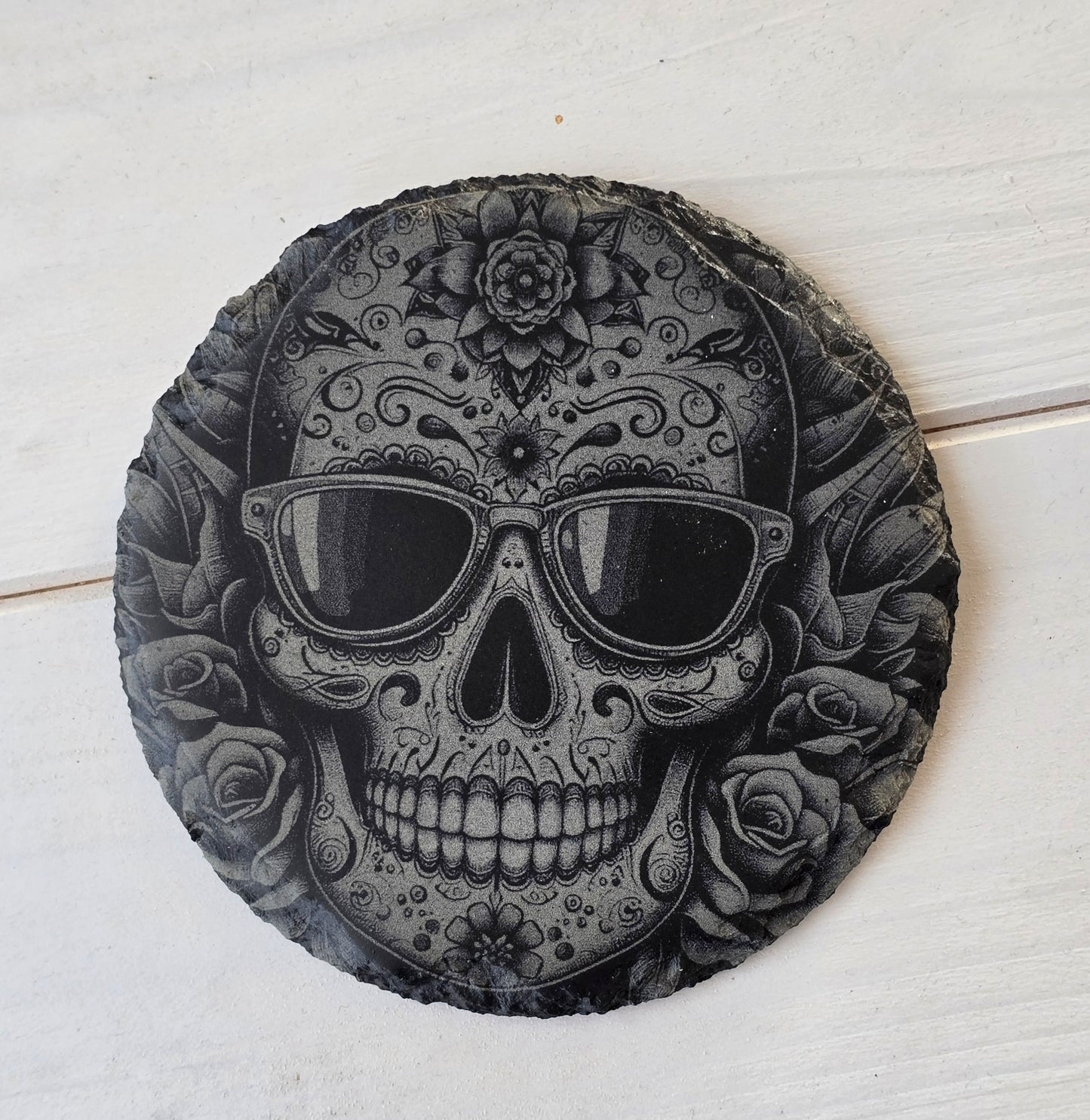 Square Slate Coasters – Intricate Mexican Skull Designs with Day of the Dead Flair (Copy)