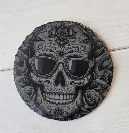 Square Slate Coasters – Intricate Mexican Skull Designs with Day of the Dead Flair (Copy)