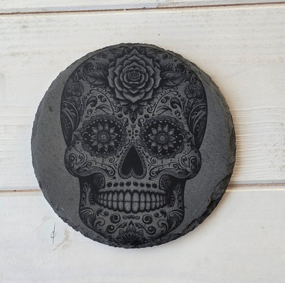 Square Slate Coasters – Intricate Mexican Skull Designs with Day of the Dead Flair (Copy)