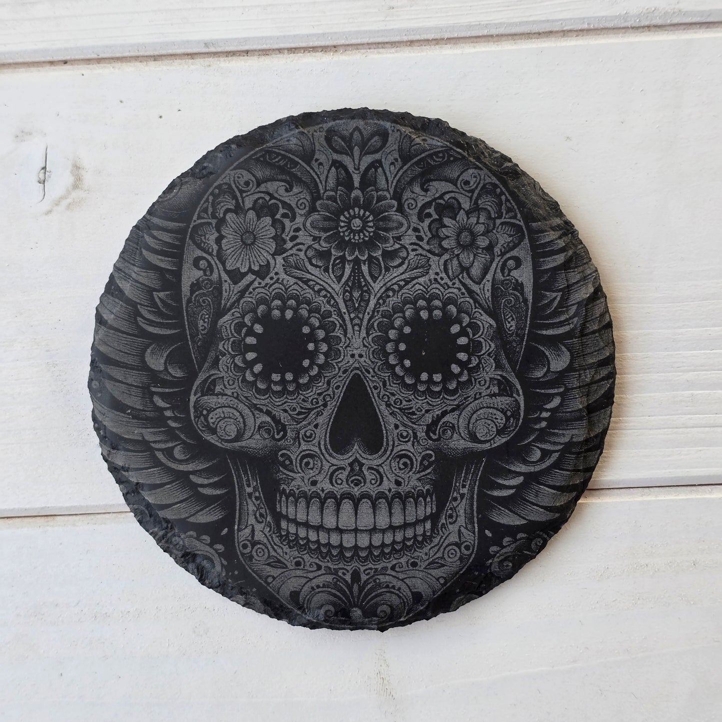Square Slate Coasters – Intricate Mexican Skull Designs with Day of the Dead Flair (Copy)
