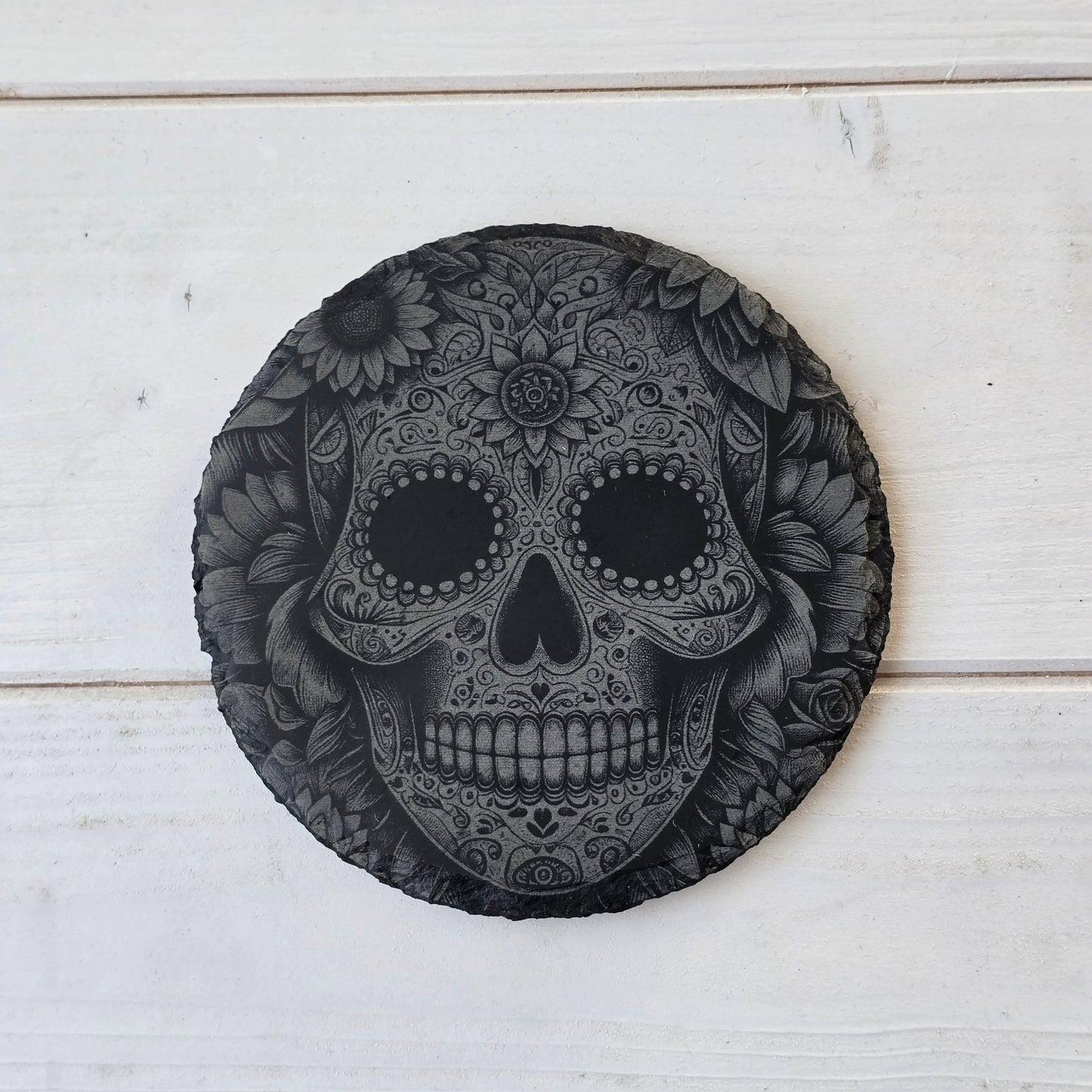 Square Slate Coasters – Intricate Mexican Skull Designs with Day of the Dead Flair (Copy)