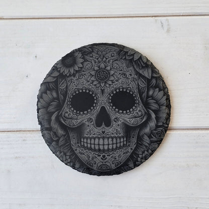 Square Slate Coasters – Intricate Mexican Skull Designs with Day of the Dead Flair (Copy)