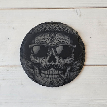 Square Slate Coasters – Intricate Mexican Skull Designs with Day of the Dead Flair (Copy)