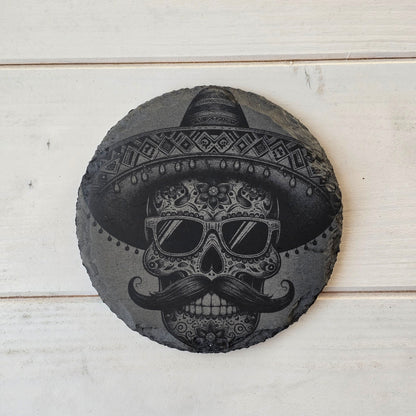 Square Slate Coasters – Intricate Mexican Skull Designs with Day of the Dead Flair (Copy)