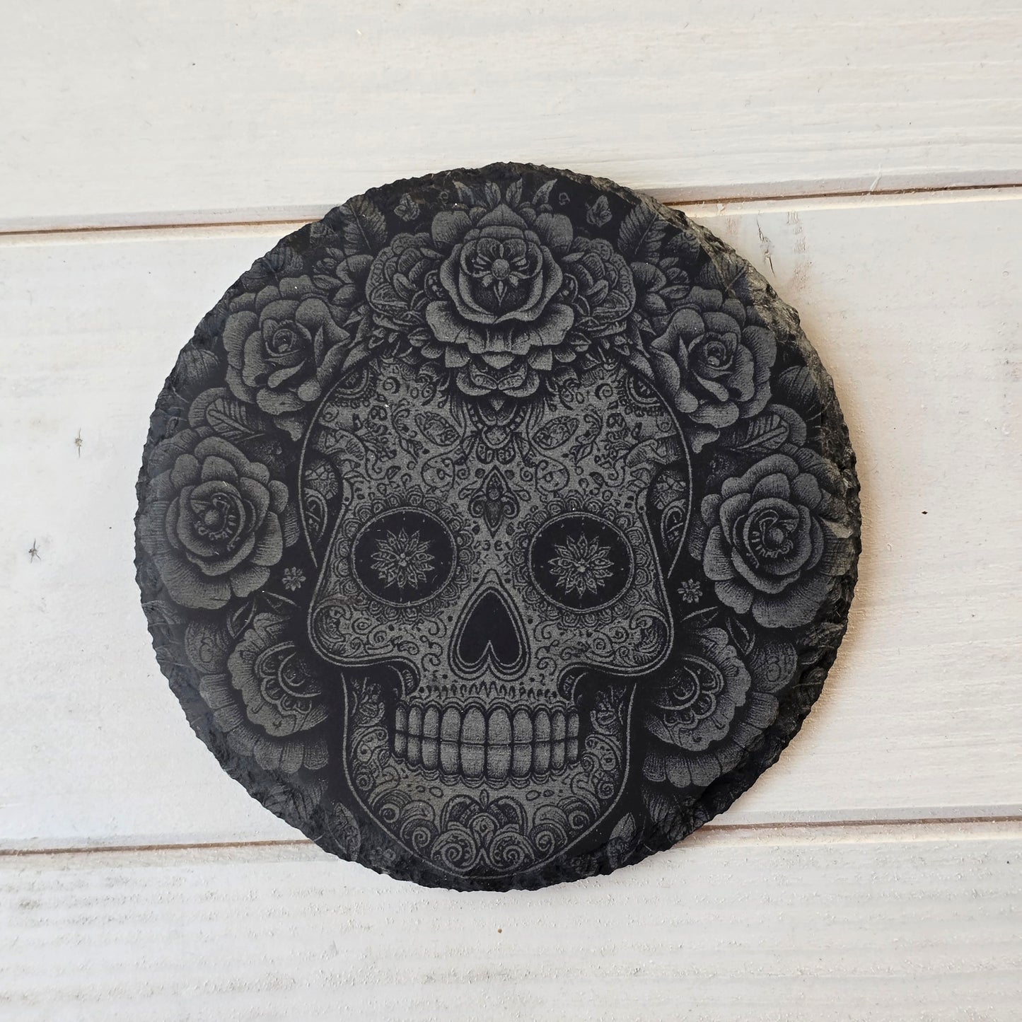Square Slate Coasters – Intricate Mexican Skull Designs with Day of the Dead Flair (Copy)