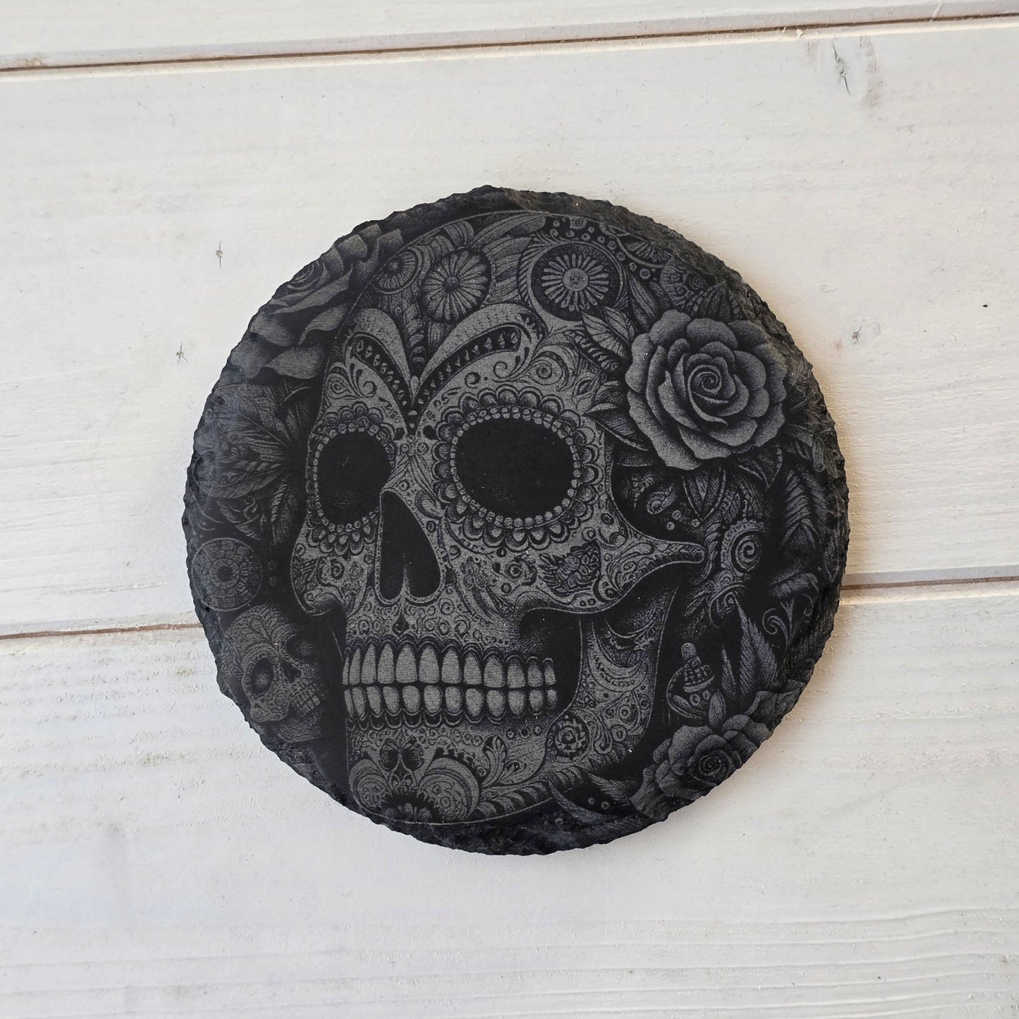 Square Slate Coasters – Intricate Mexican Skull Designs with Day of the Dead Flair (Copy)