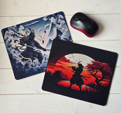 Samurai Warrior Mouse Pad – Japanese Art Desk Accessory & Unique Gift