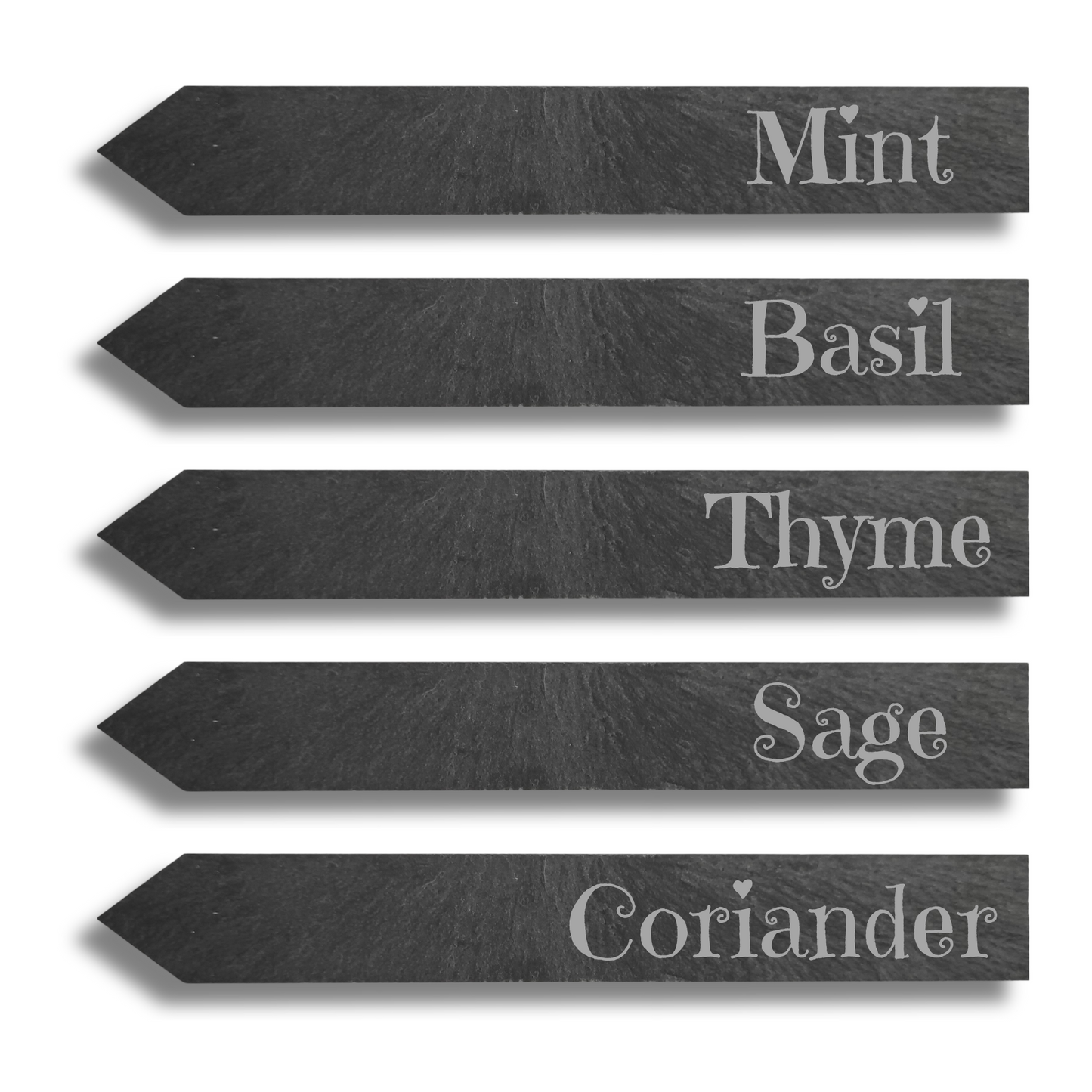 Laser Engraved Slate Plant Labels – Custom Font Sets for Gardeners