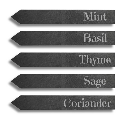 Laser Engraved Slate Plant Labels – Custom Font Sets for Gardeners
