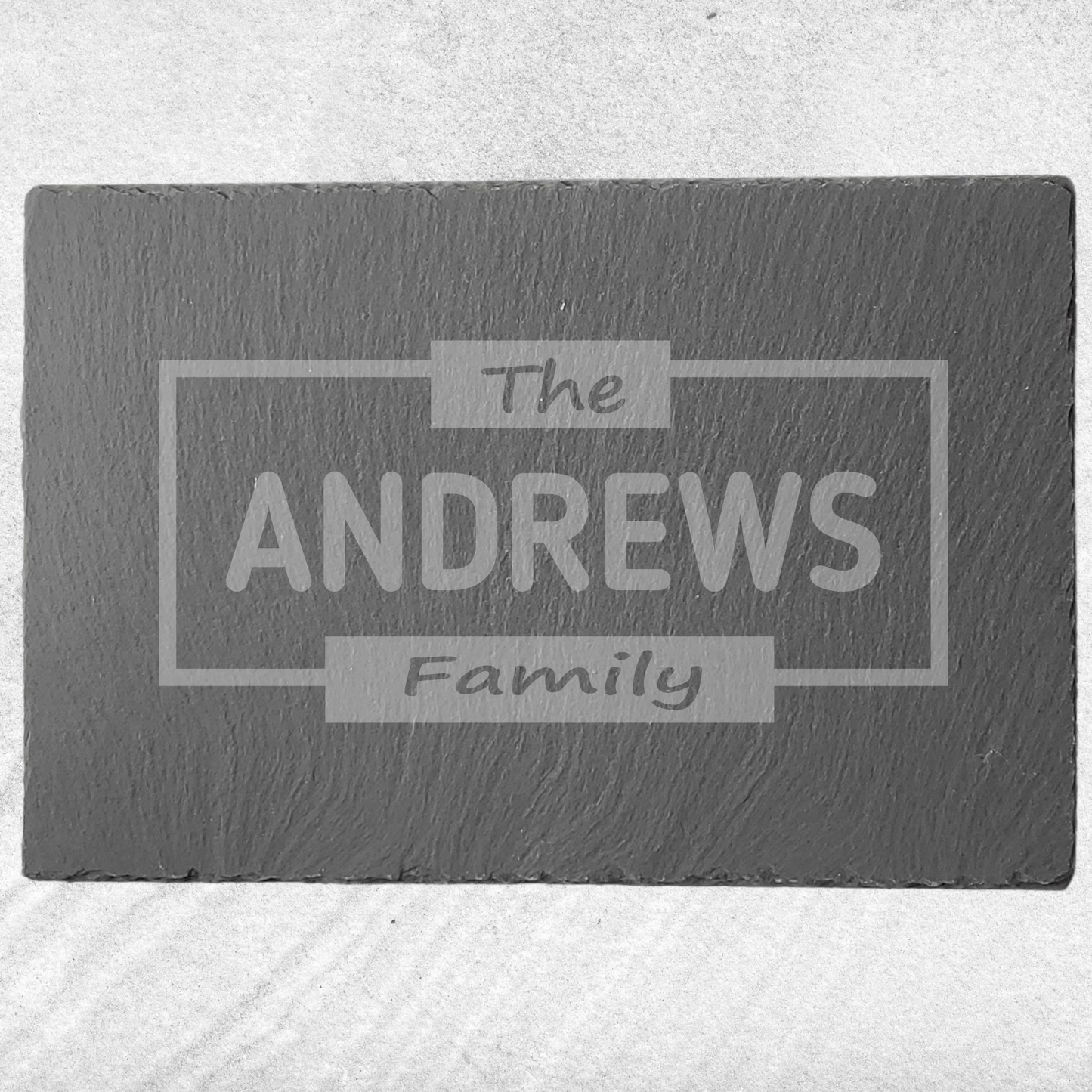 Personalised Slate Dinning Table Placemats – 7 Designs - Custom Family Name - Singles or Sets