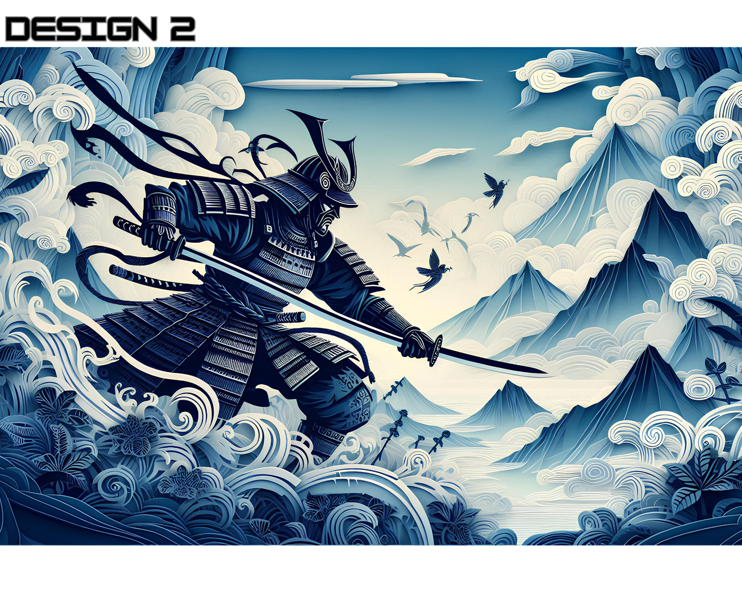 Samurai Warrior Mouse Pad – Japanese Art Desk Accessory & Unique Gift