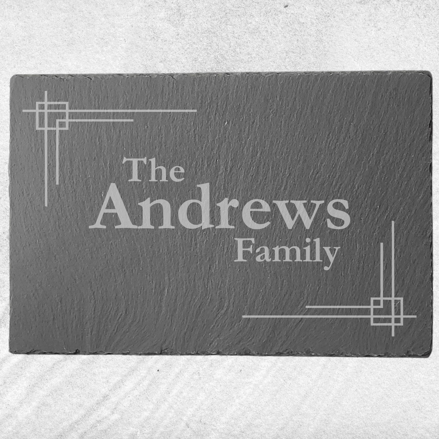 Personalised Slate Dinning Table Placemats – 7 Designs - Custom Family Name - Singles or Sets