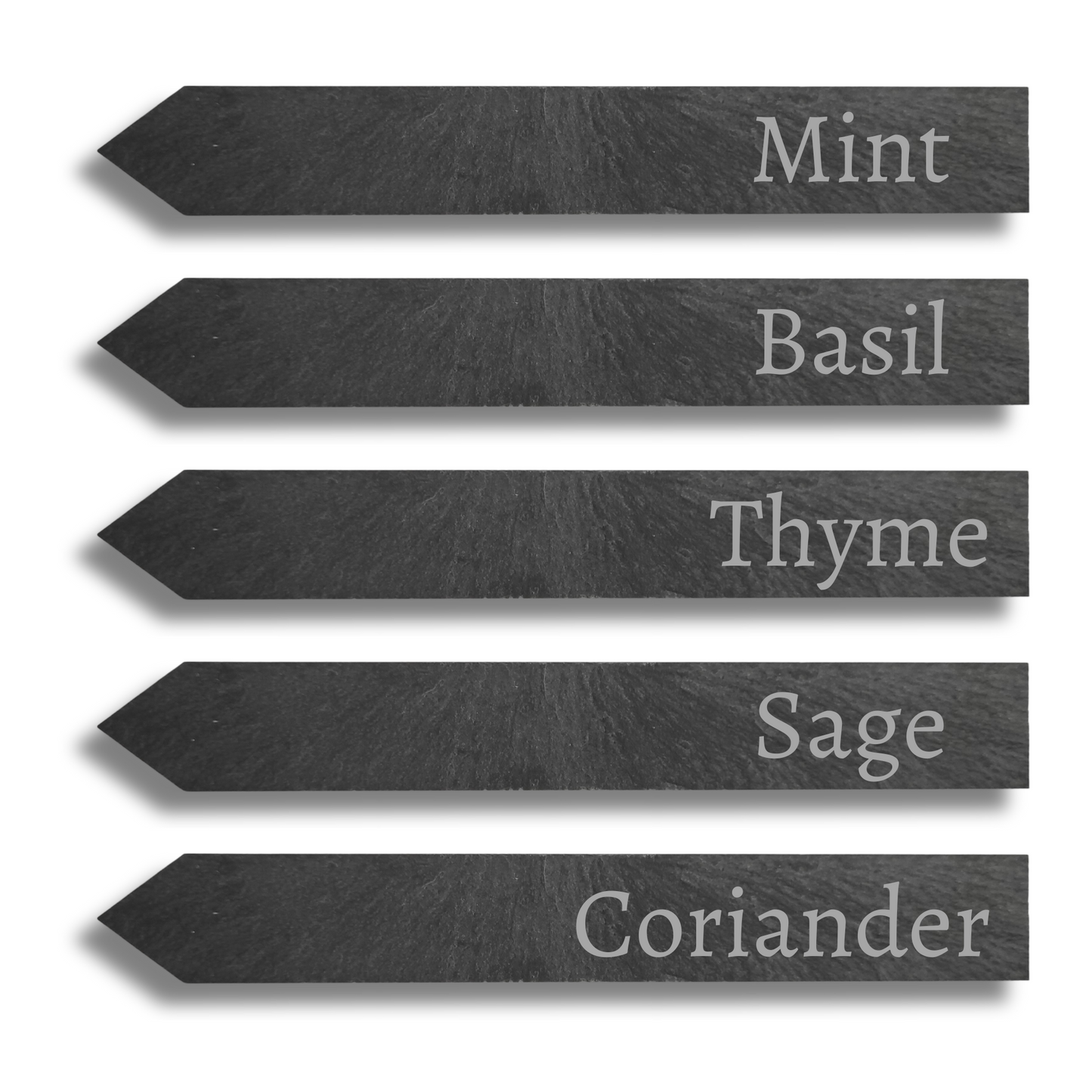 Laser Engraved Slate Plant Labels – Custom Font Sets for Gardeners