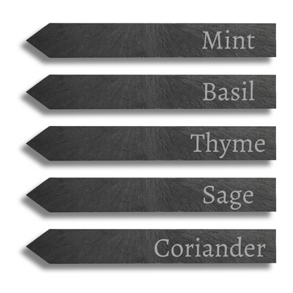 Laser Engraved Slate Plant Labels – Custom Font Sets for Gardeners