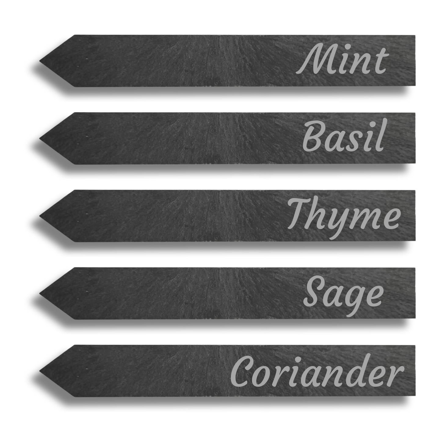 Laser Engraved Slate Plant Labels – Custom Font Sets for Gardeners