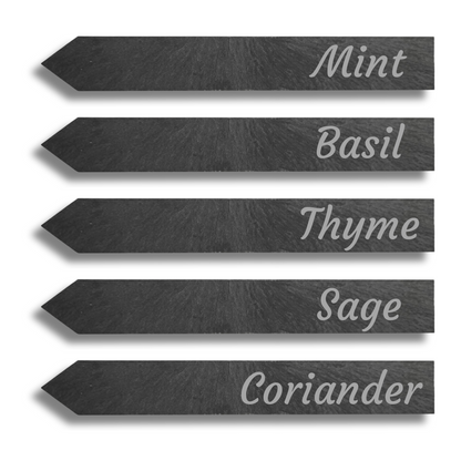 Laser Engraved Slate Plant Labels – Custom Font Sets for Gardeners