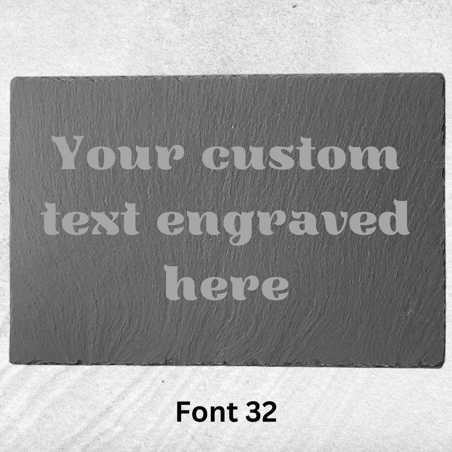 Personalised Slate Dinner Placemat – Custom Laser Engraving  6 Font Choices, Any Text Can Be Engraved
