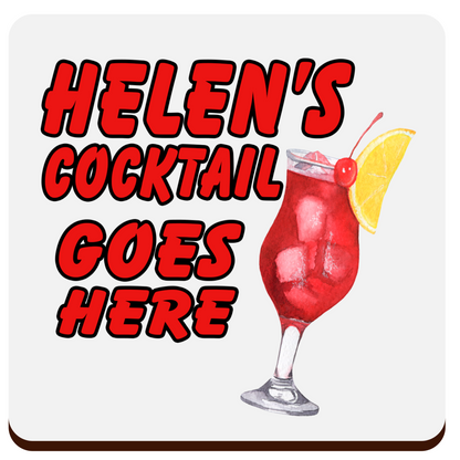 Personalised Drink Coaster – Custom Name & Beverage Design  Sublimation Gift for Cocktail Lovers, Coffee Fans & Mor