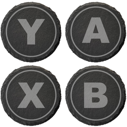 Gamer Slate Coasters – Laser Engraved Controller Designs and Buttons