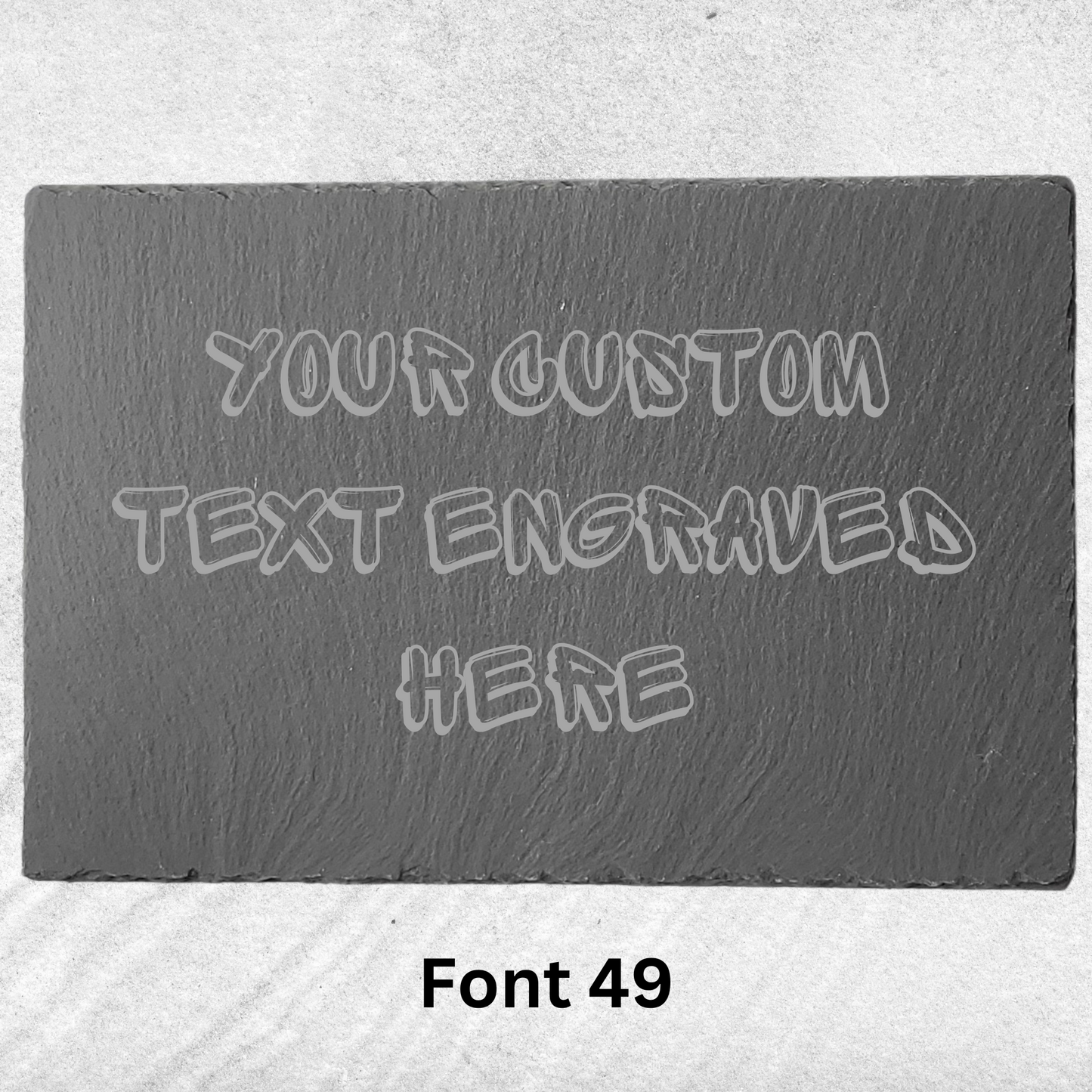 Personalised Slate Dinner Placemat – Custom Laser Engraving  6 Font Choices, Any Text Can Be Engraved