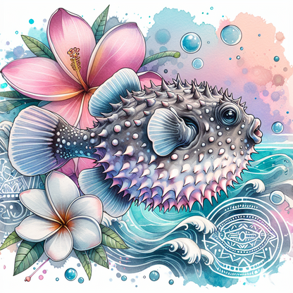 Watercolour Sea Life Coasters – Sublimation Ocean Creatures with Tribal Accents  Turtles, Dolphins, Stingrays & More