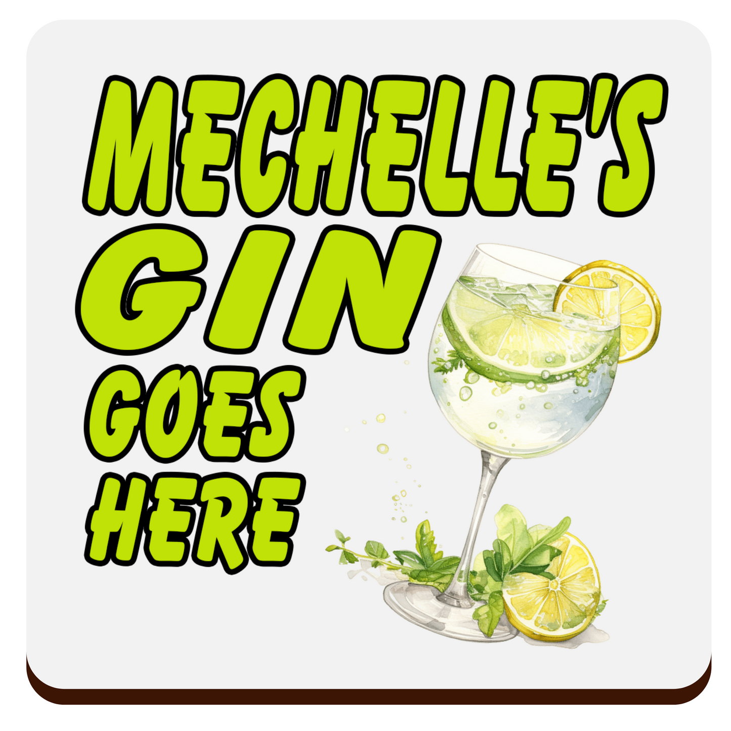 Personalised Drink Coaster – Custom Name & Beverage Design  Sublimation Gift for Cocktail Lovers, Coffee Fans & Mor
