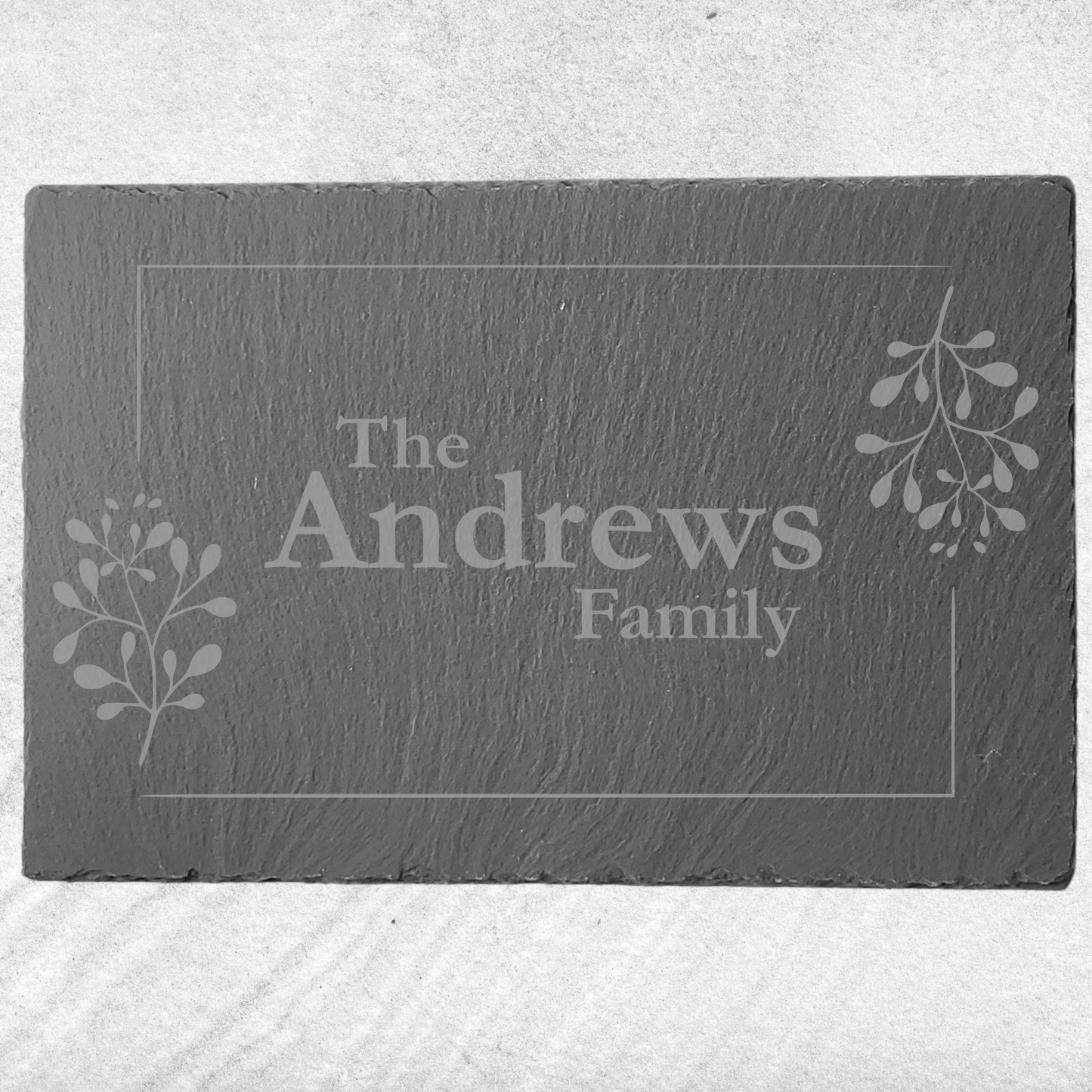 Personalised Slate Dinning Table Placemats – 7 Designs - Custom Family Name - Singles or Sets