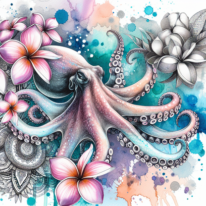 Watercolour Sea Life Coasters – Sublimation Ocean Creatures with Tribal Accents  Turtles, Dolphins, Stingrays & More