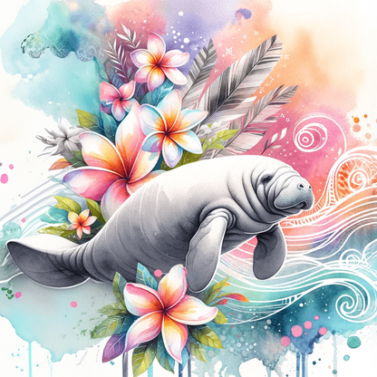 Watercolour Sea Life Coasters – Sublimation Ocean Creatures with Tribal Accents  Turtles, Dolphins, Stingrays & More