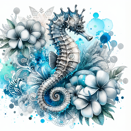 Watercolour Sea Life Coasters – Sublimation Ocean Creatures with Tribal Accents  Turtles, Dolphins, Stingrays & More