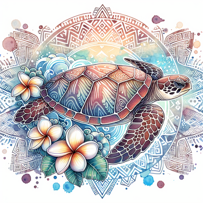 Watercolour Sea Life Coasters – Sublimation Ocean Creatures with Tribal Accents  Turtles, Dolphins, Stingrays & More