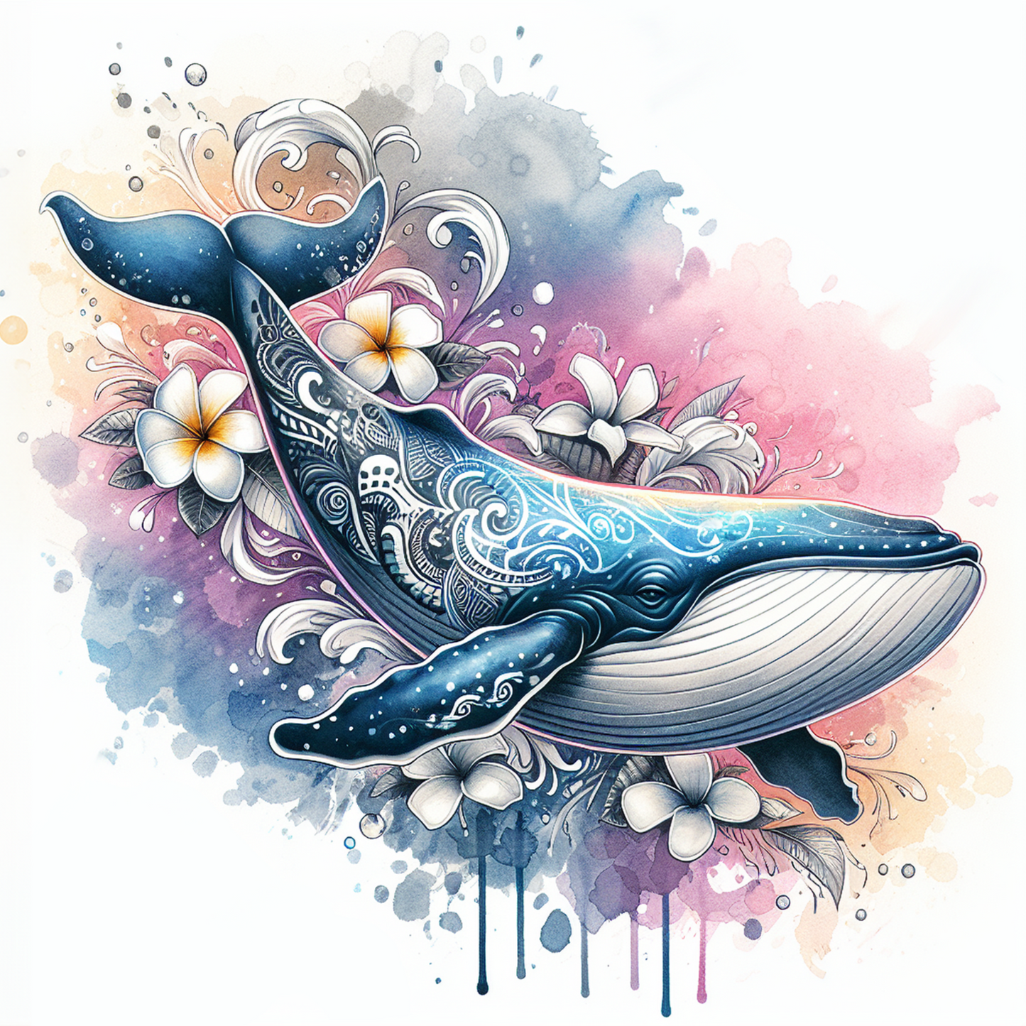 Watercolour Sea Life Coasters – Sublimation Ocean Creatures with Tribal Accents  Turtles, Dolphins, Stingrays & More