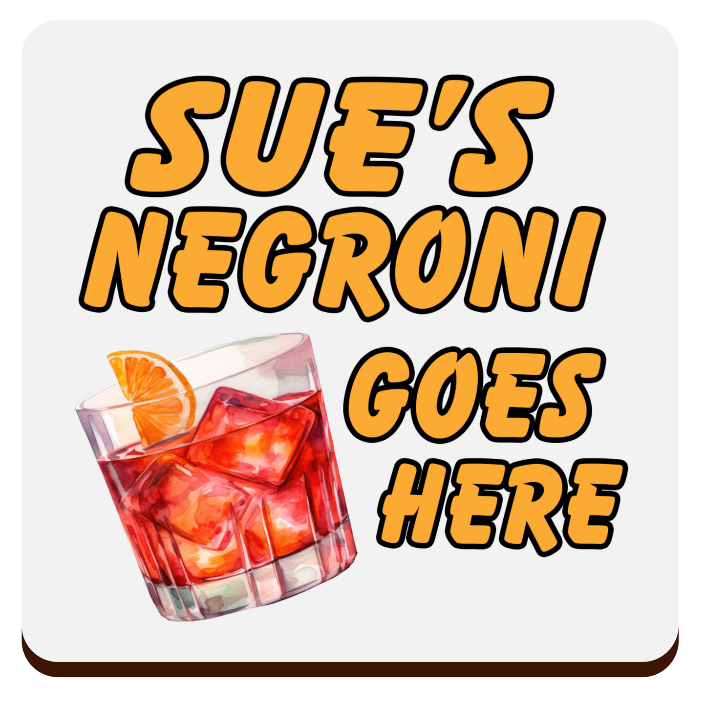 Personalised Drink Coaster – Custom Name & Beverage Design  Sublimation Gift for Cocktail Lovers, Coffee Fans & Mor