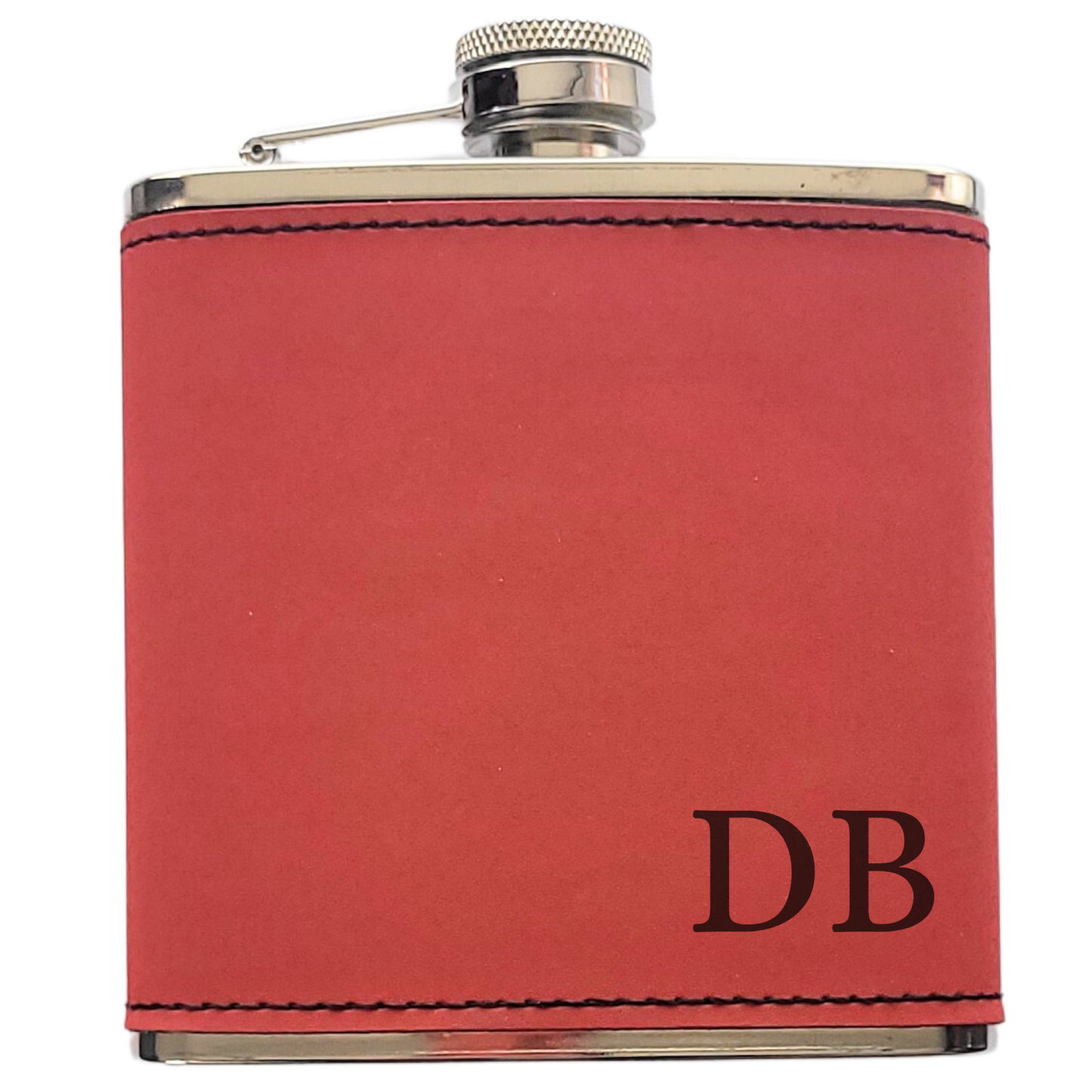 Personalised Initials Hip Flask – Custom Laser Engraved 6oz Flask, 4 Colours, Optional Gift Box