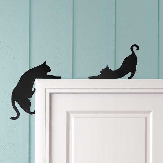 Black Cat Wooden Door Topper – 9 Unique Designs  Hand-Painted & Sealed