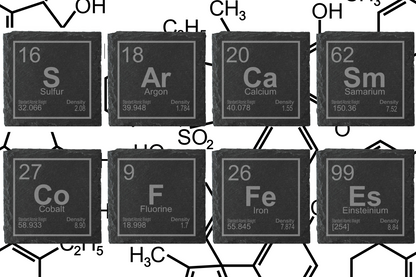 Personalised Periodic Table Slate Coaster – Custom Element Design, Laser Engraved Gift